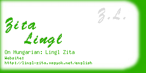 zita lingl business card